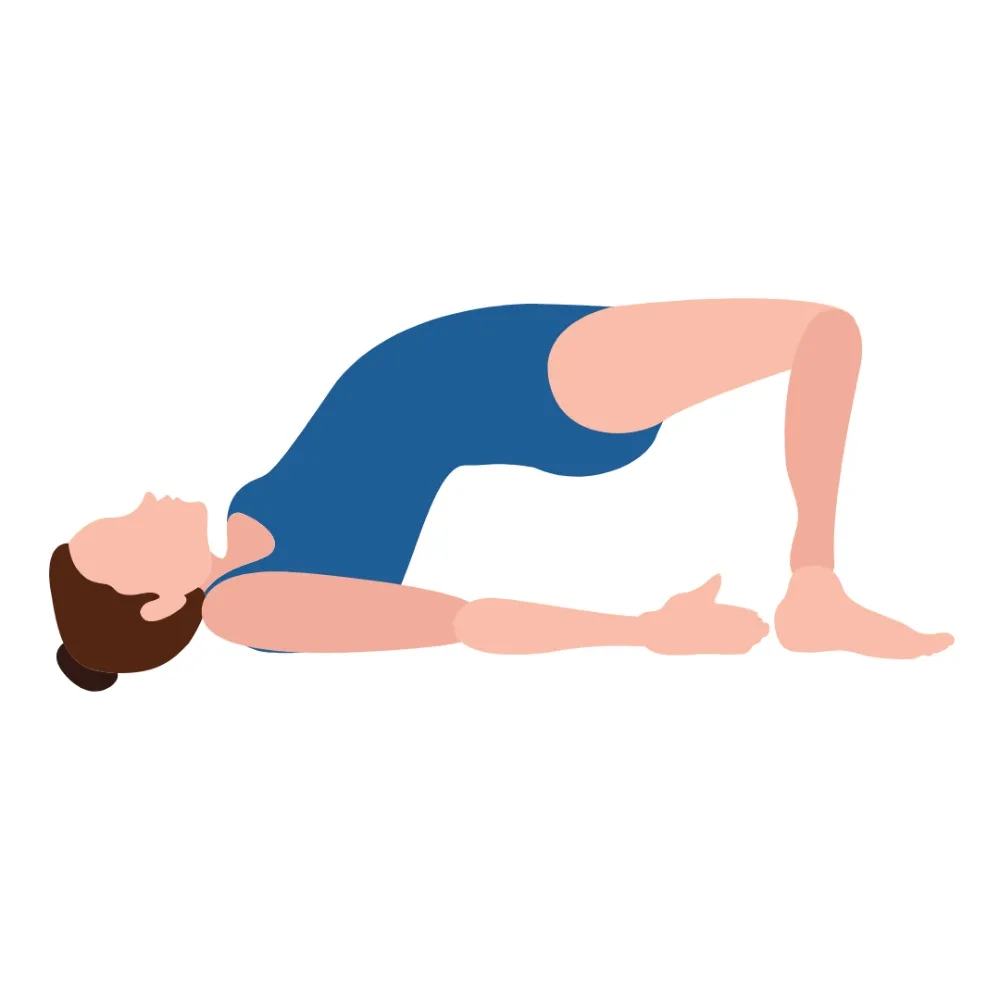 Illustration of a woman in a bridge pose